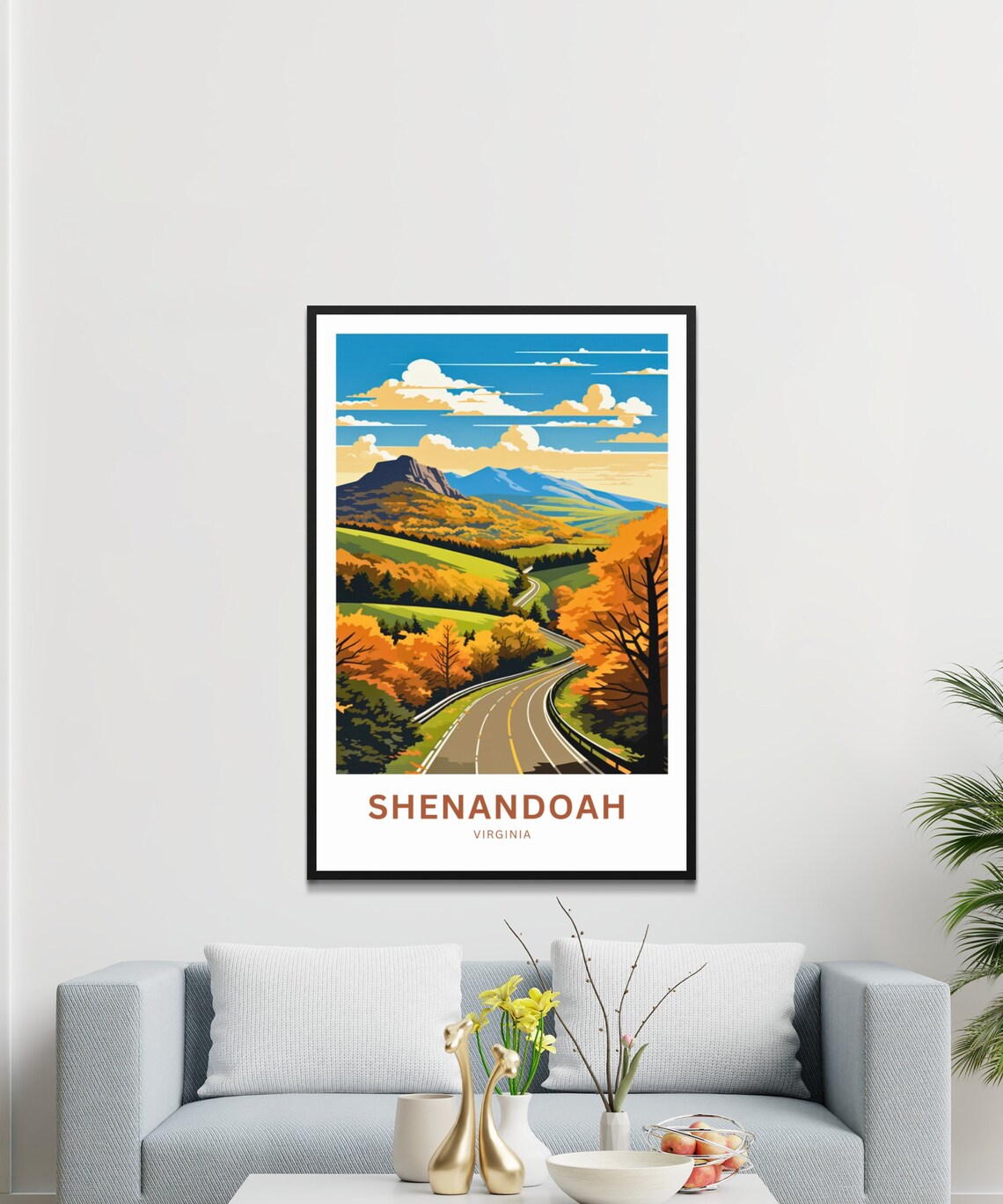 Shenandoah Virginia Autumn Mountain Road Fall Colors Travel Poster - Image 3
