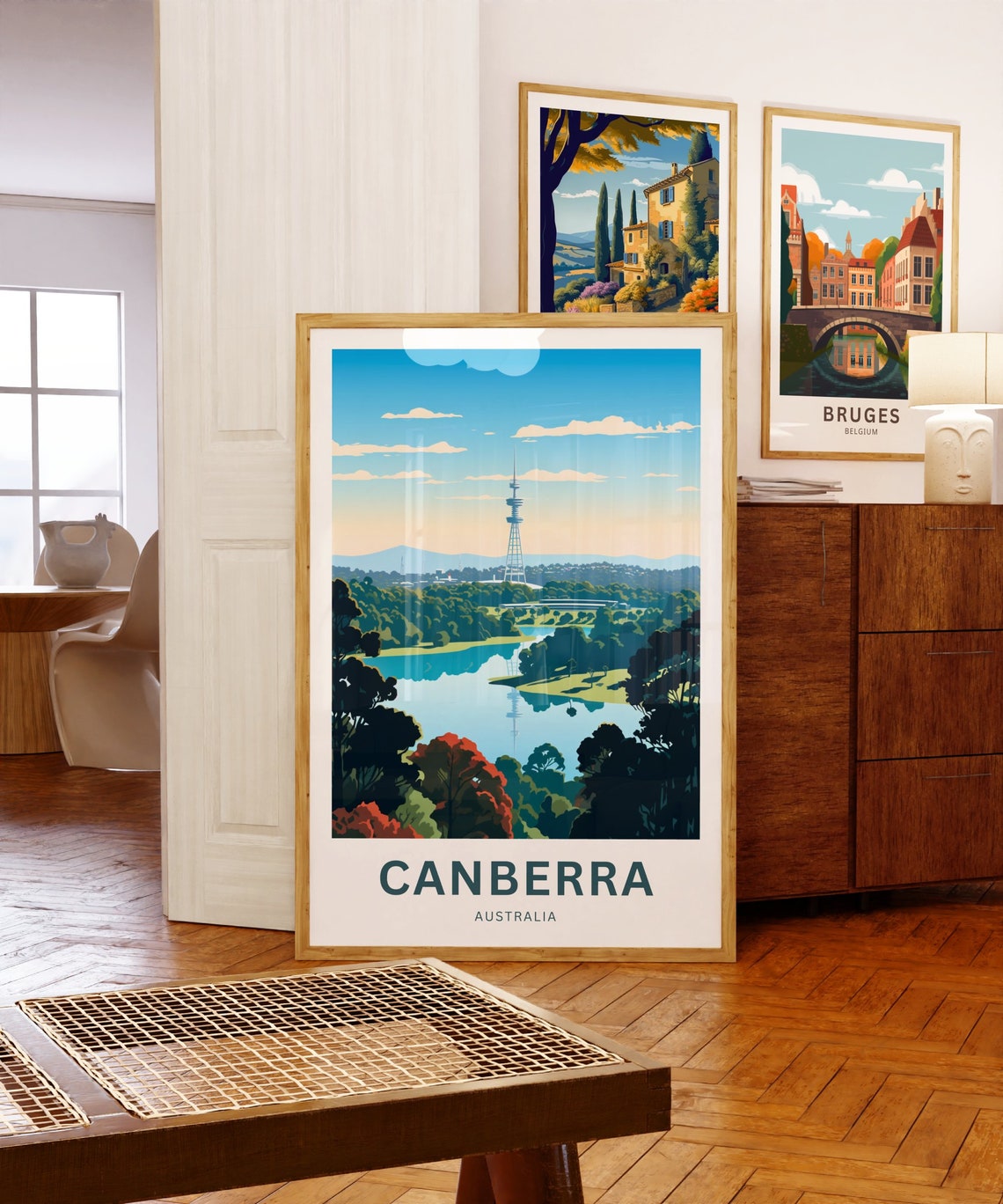 Canberra Australia Lake Tower View Personalized Travel Poster - Image 5