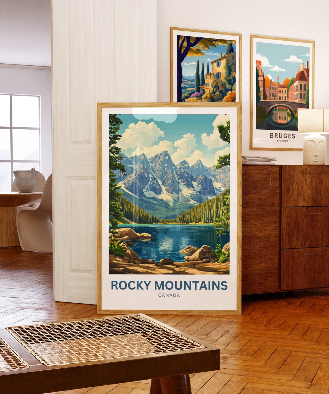 Rocky Mountains Canada Alpine Lake Peak View Vintage Travel Poster - Image 5