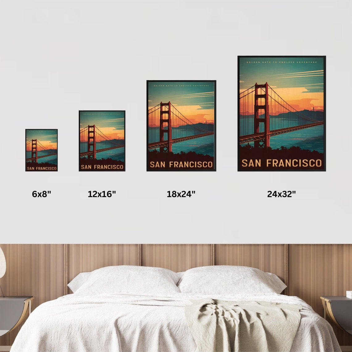 San Francisco Golden Gate Bridge Poster with Endless Adventure Sunset - Image 4