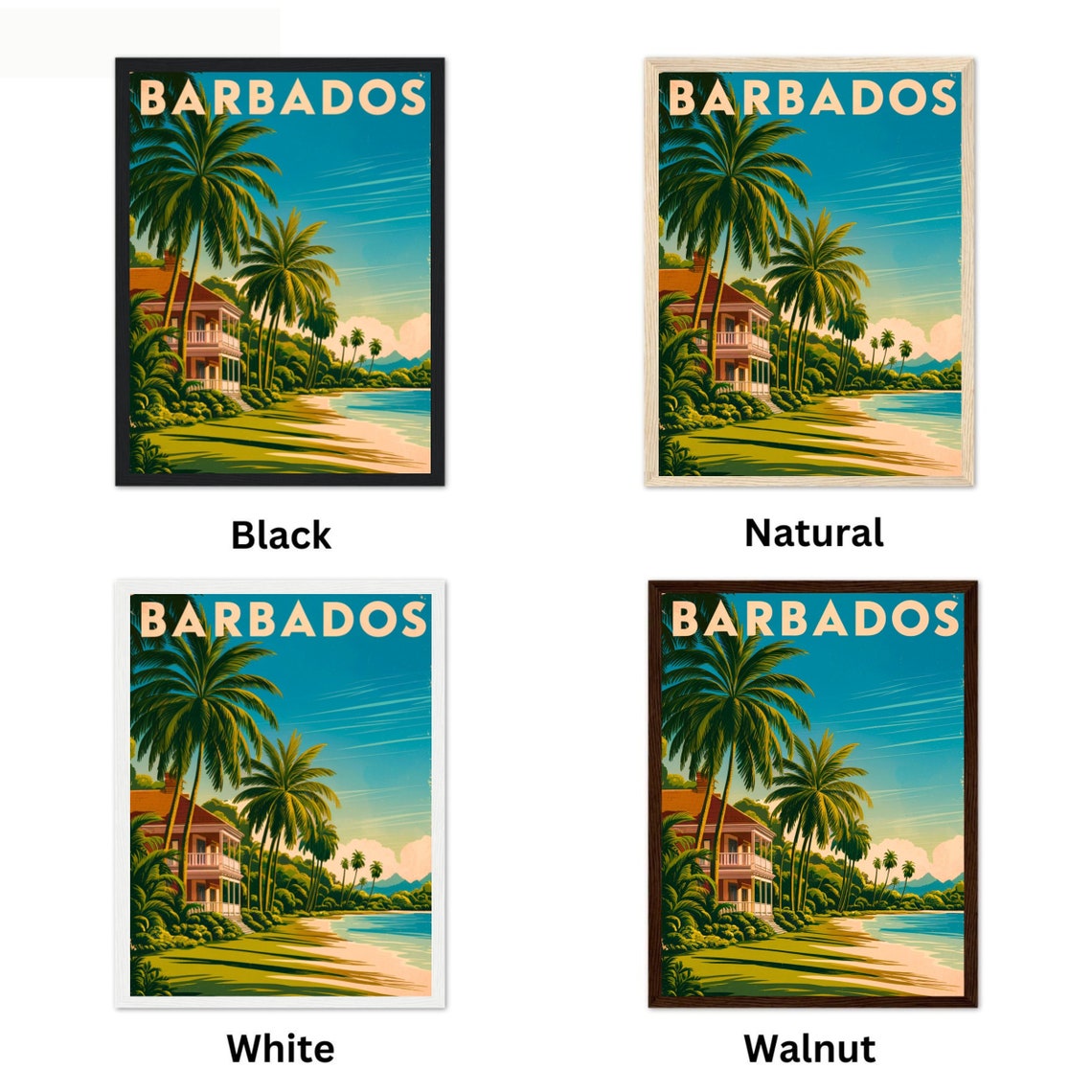 Barbados Vintage Travel Poster Barbados Print Caribbean Wall Art Framed Gift Caribbean Present - Image 4