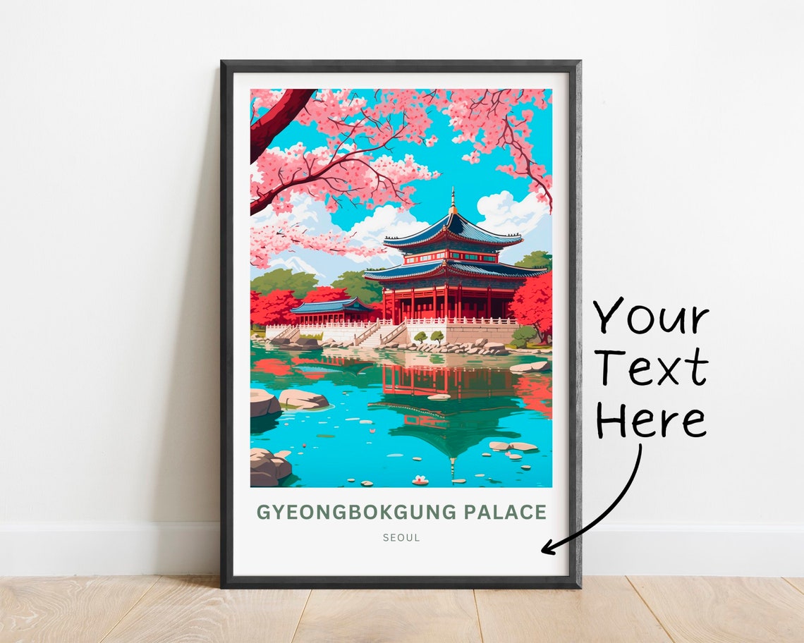 Personalized Gyeongbokgung Palace Seoul Spring Blossom Scene Poster