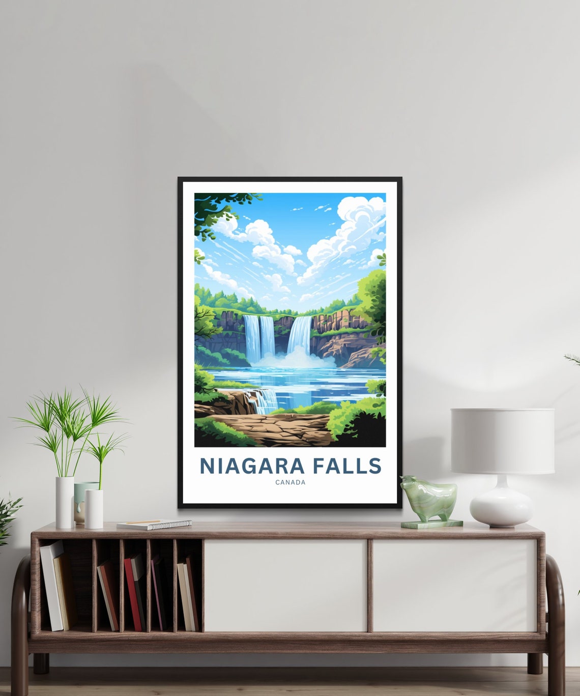 Niagara Falls Cascading Water Rocky Cliffs Canada Travel Poster - Image 2