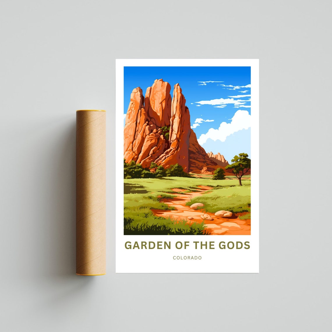 Garden Of The Gods Travel Print Garden Of The Gods Poster Colorado Wall Art Framed Present Gift Colorado United States Present - Image 4