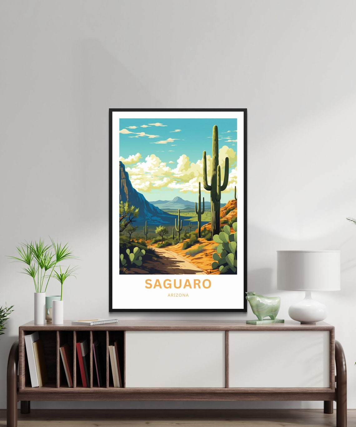 Personalized Saguaro Arizona Desert Canyon Cactus Custom Poster - Image 2