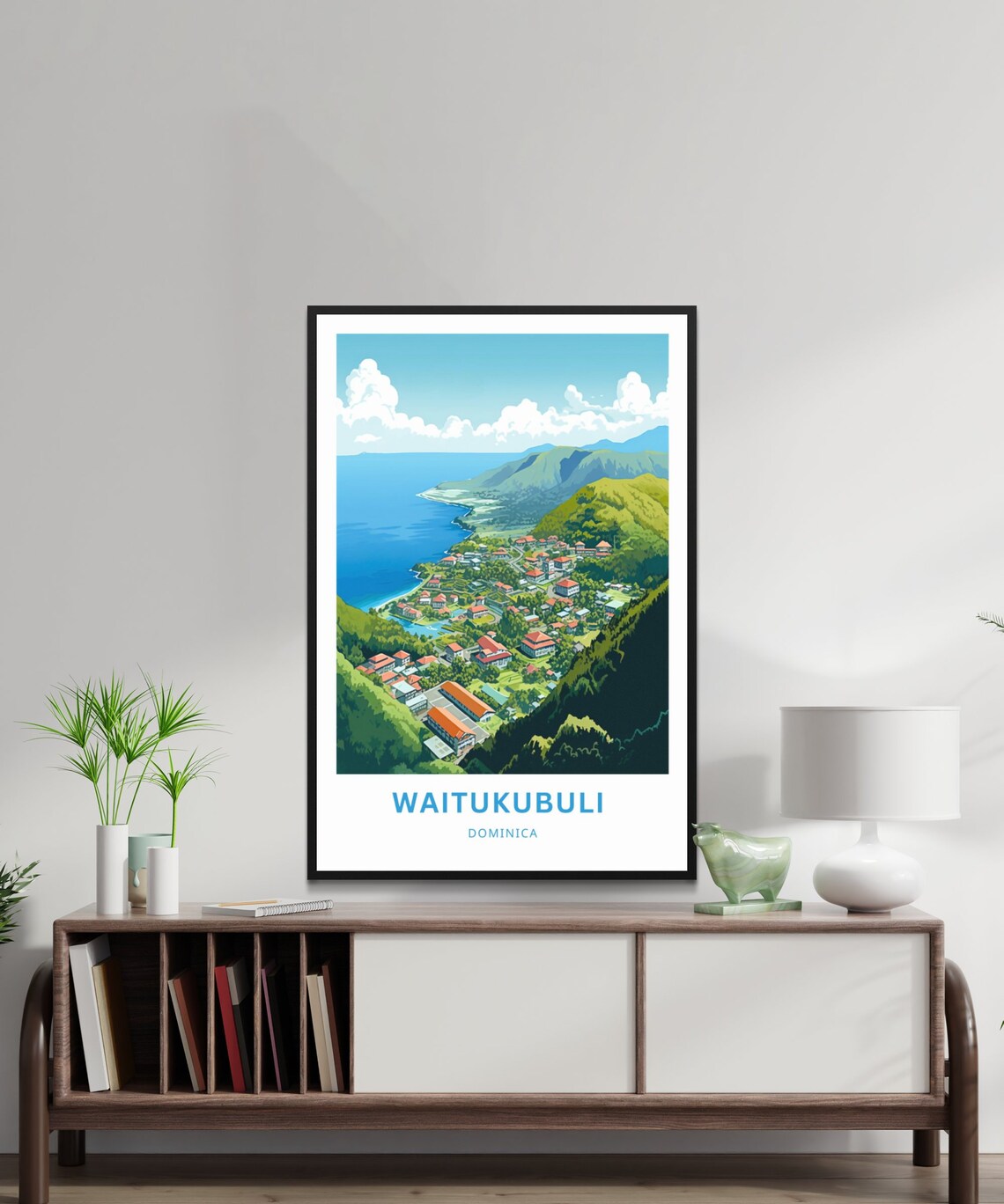 Waitukubuli Dominica Coastal Village Aerial View Travel Poster - Image 2