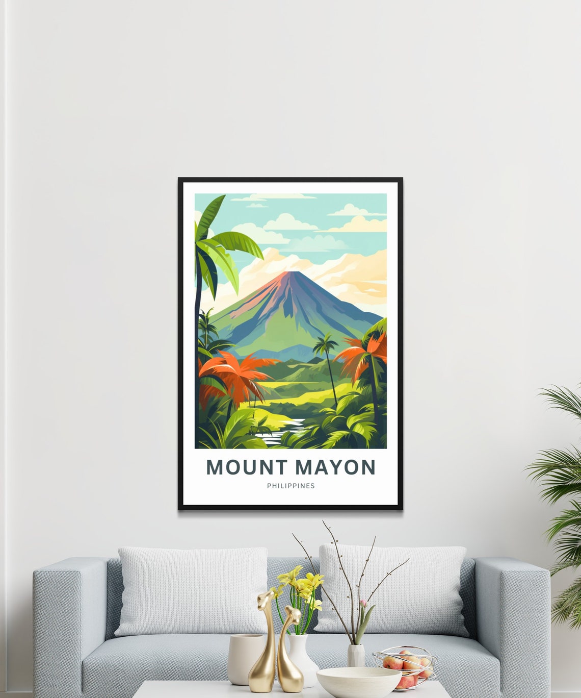 Mount Mayon Volcano Philippines Personalized Tropical Travel Poster - Image 3