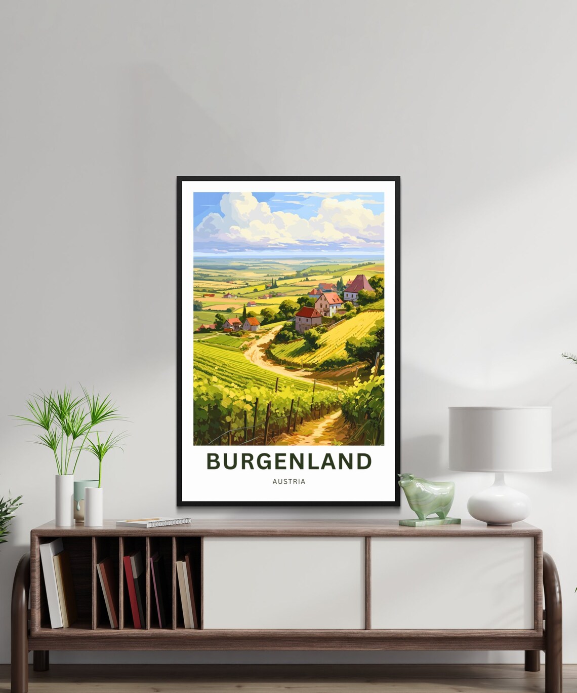 Burgenland Austria Vineyard Valley Rolling Hills Travel Poster - Image 2