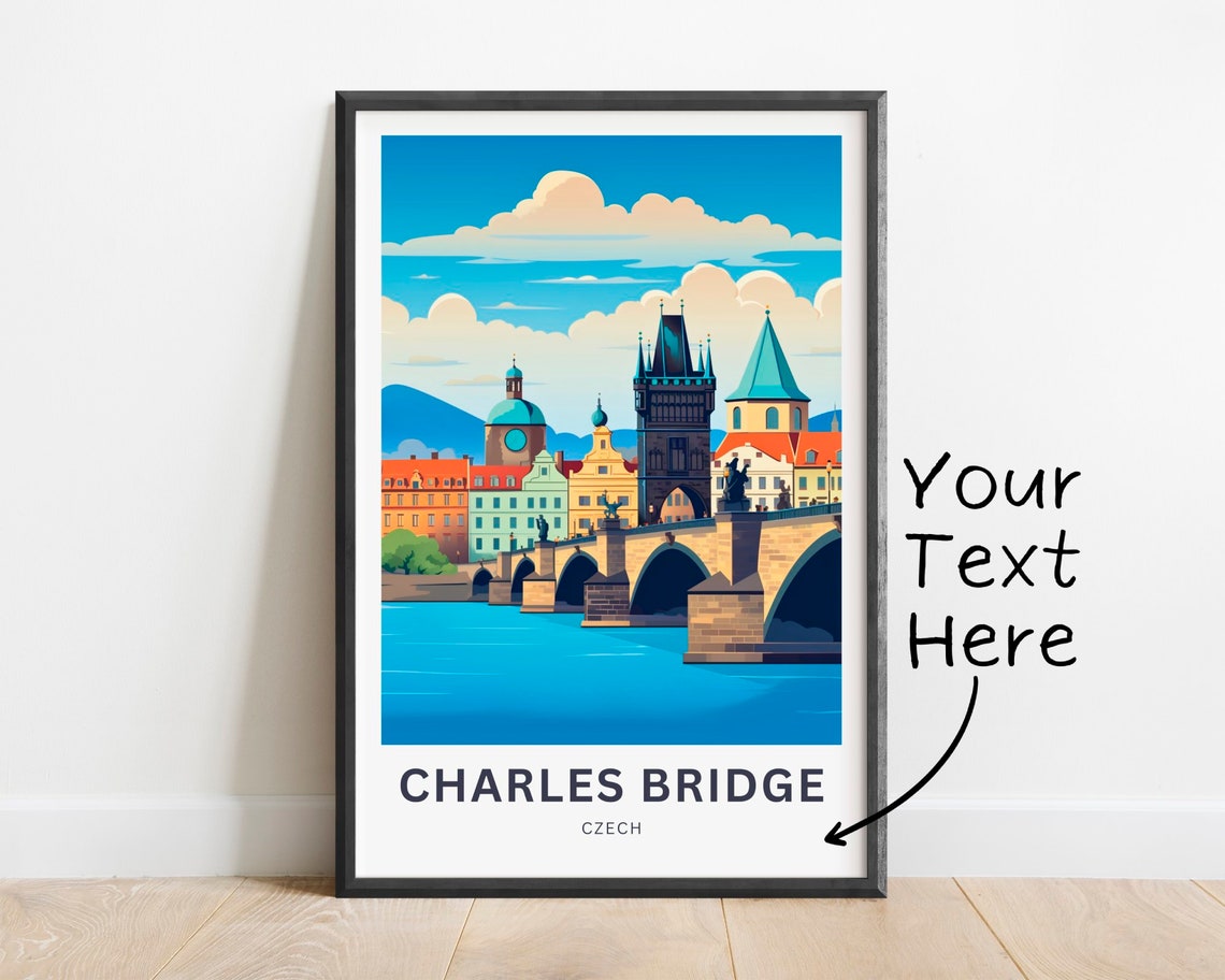 Personalized Charles Bridge Prague Gothic Towers River Poster