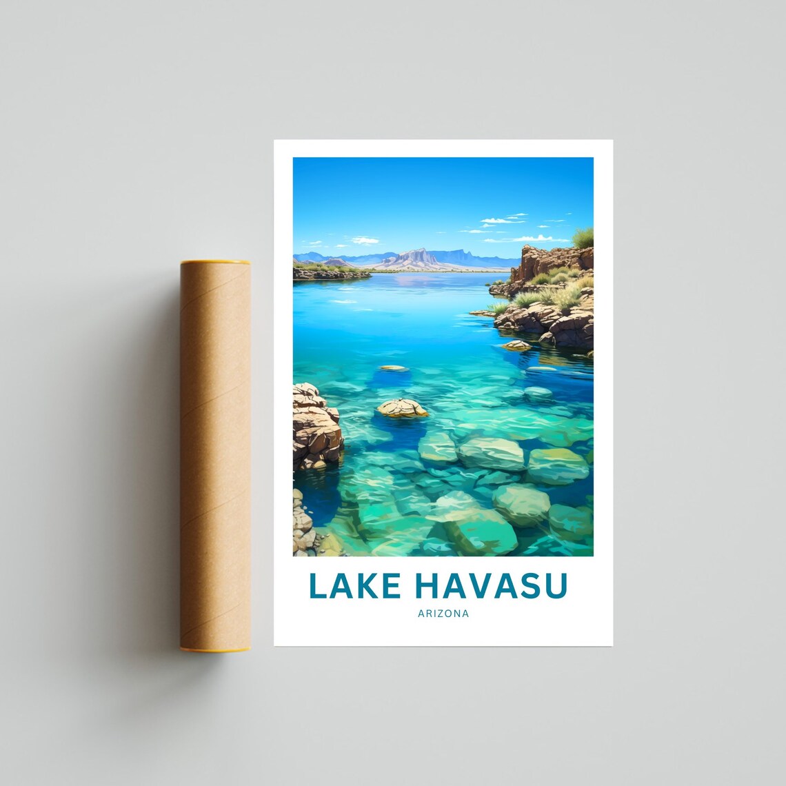 Lake Havasu Arizona Personalized Travel Poster with Custom Text - Image 4
