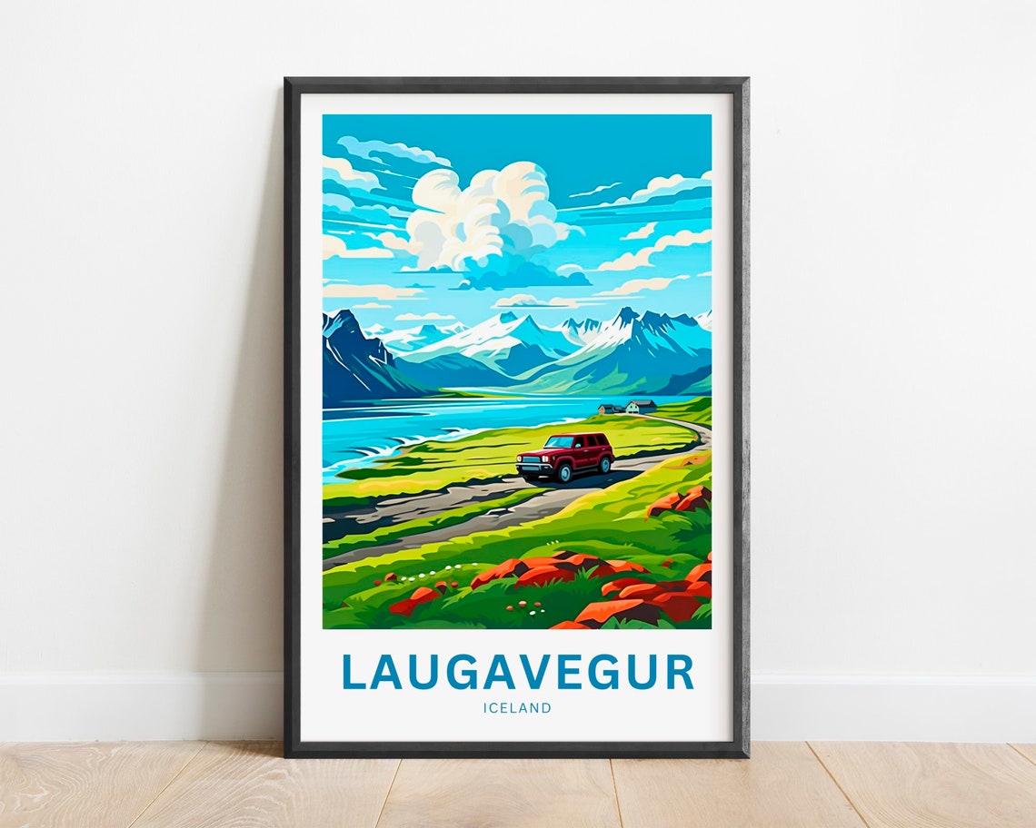 Laugavegur Iceland Scenic Highland Road Adventure Landscape Poster