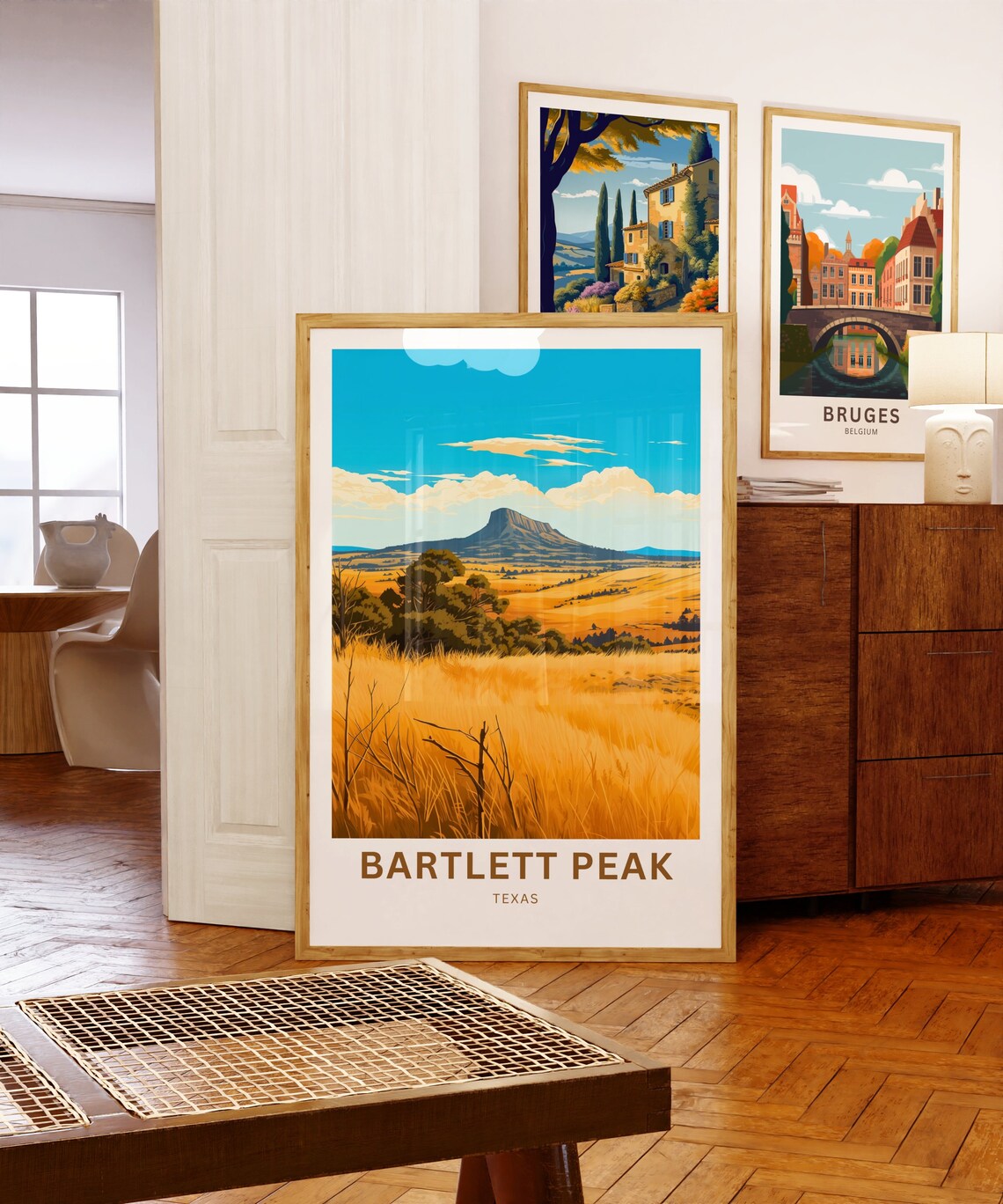 Bartlett Peak Texas Lone Mesa Prairie Personalized Travel Poster - Image 5