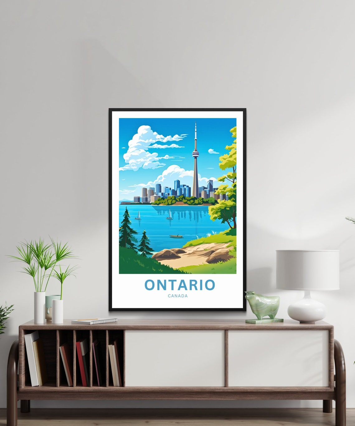 Personalized Ontario Canada Poster with Toronto Skyline Sailboats Art - Image 2