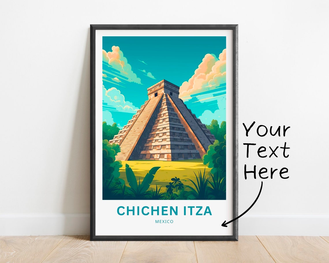 Personalized Chichen Itza Mexico Jungle Mayan Temple Ruins Poster