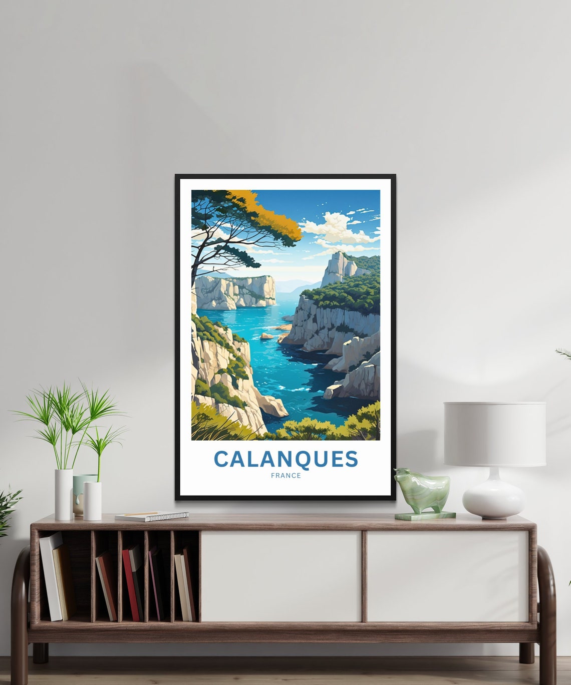 Calanques France Pine Tree Coastal Cliffs Ocean View Travel Poster - Image 3