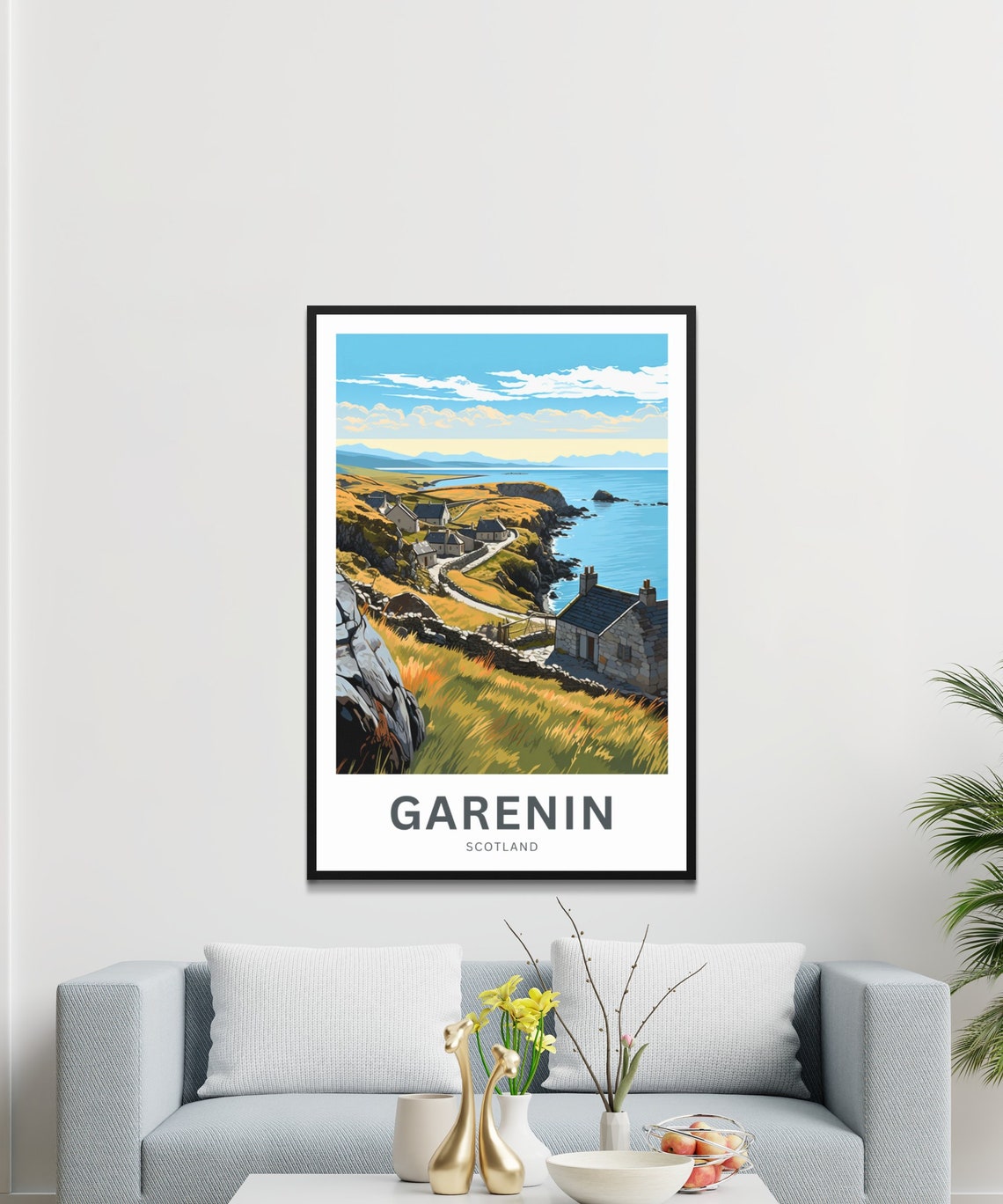 Garenin Scotland Cliff Path Crofts Ocean View Art Travel Poster - Image 3