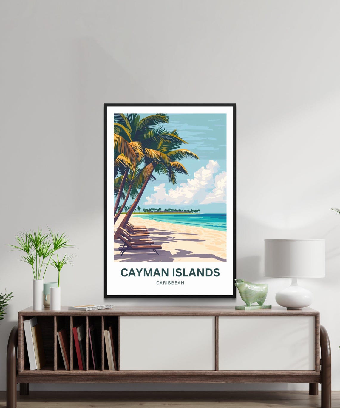Cayman Islands Travel Print Cayman Islands Poster Caribbean Wall Art Framed Present Gift Caribbean Present - Image 3