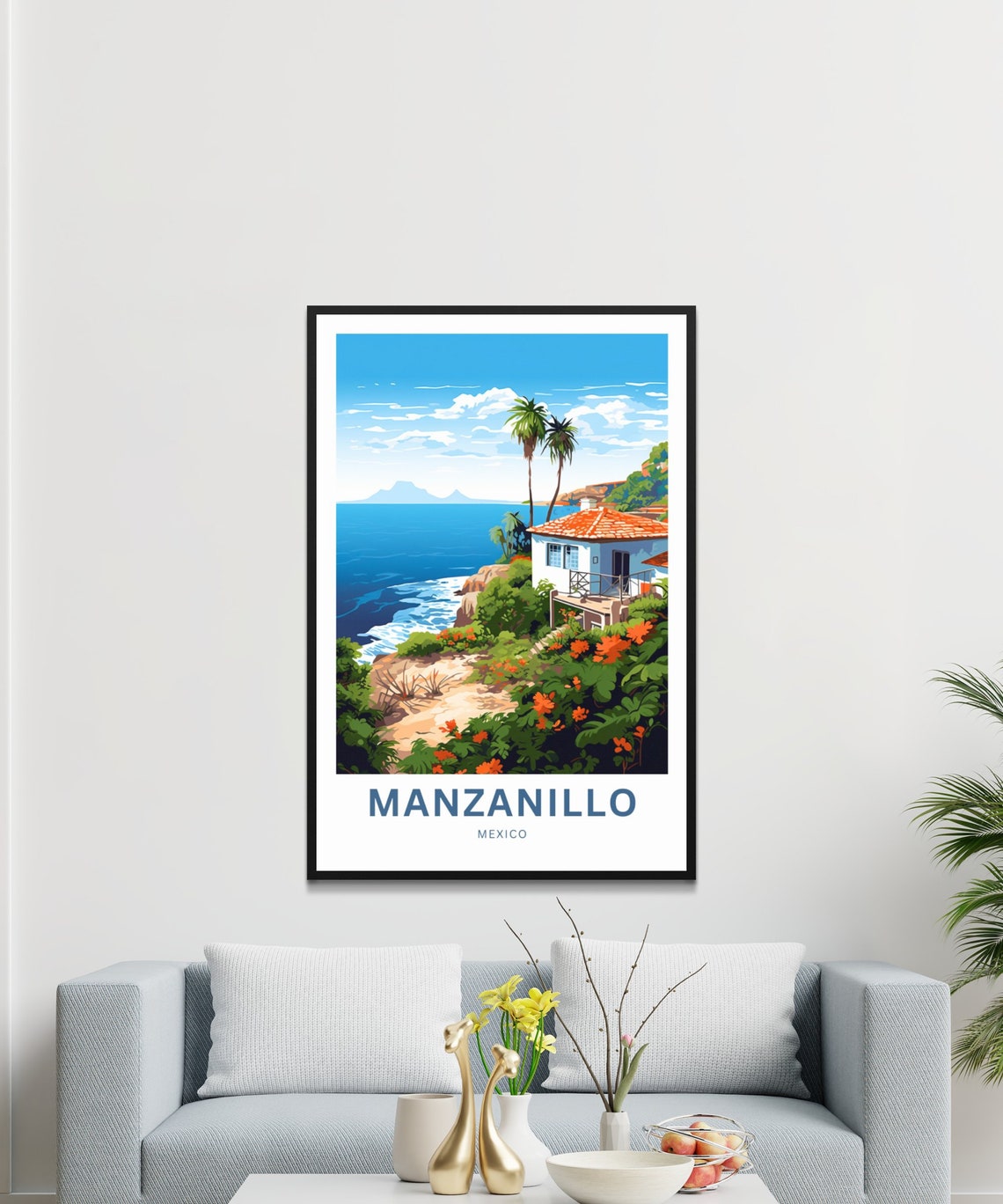 Manzanillo Travel Print Manzanillo Poster Mexico Wall Art Framed Present Gift Mexico Present - Image 3