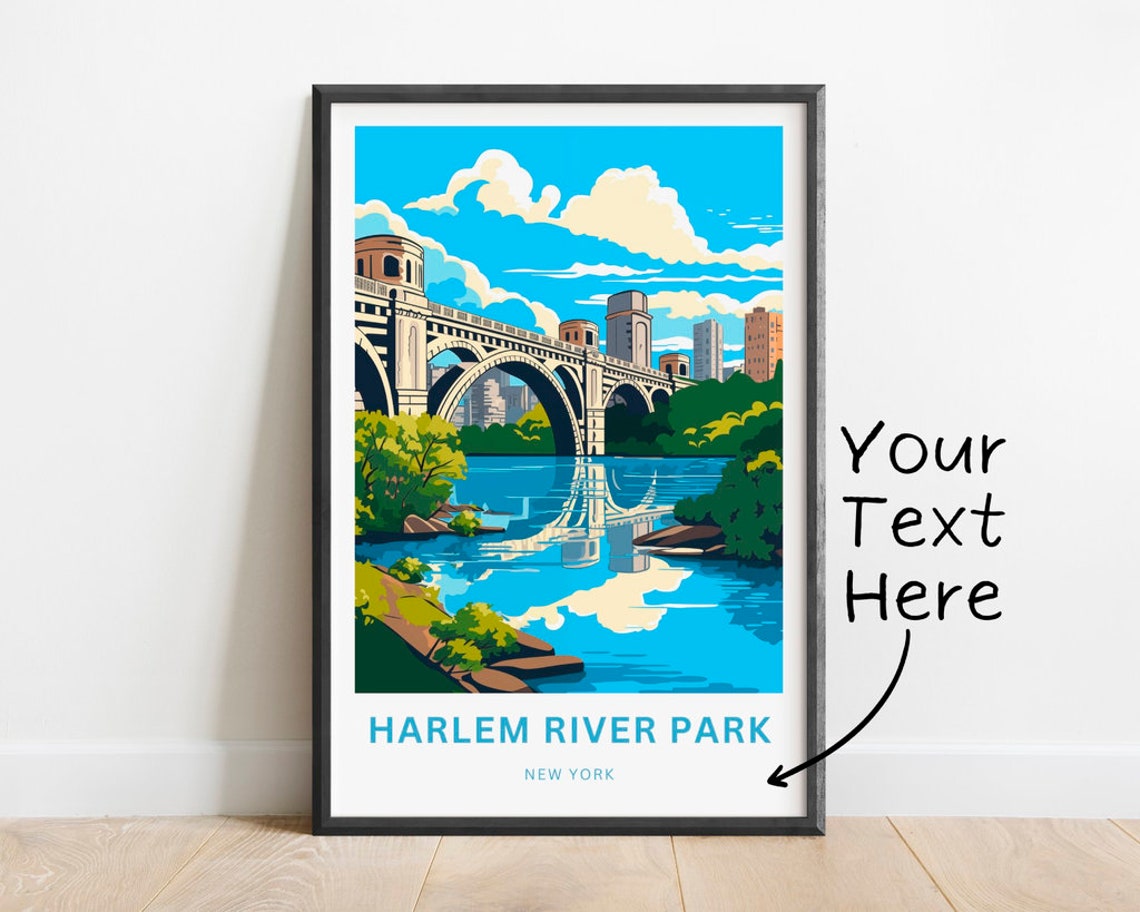 Personalized Harlem River Park New York Custom Travel Poster