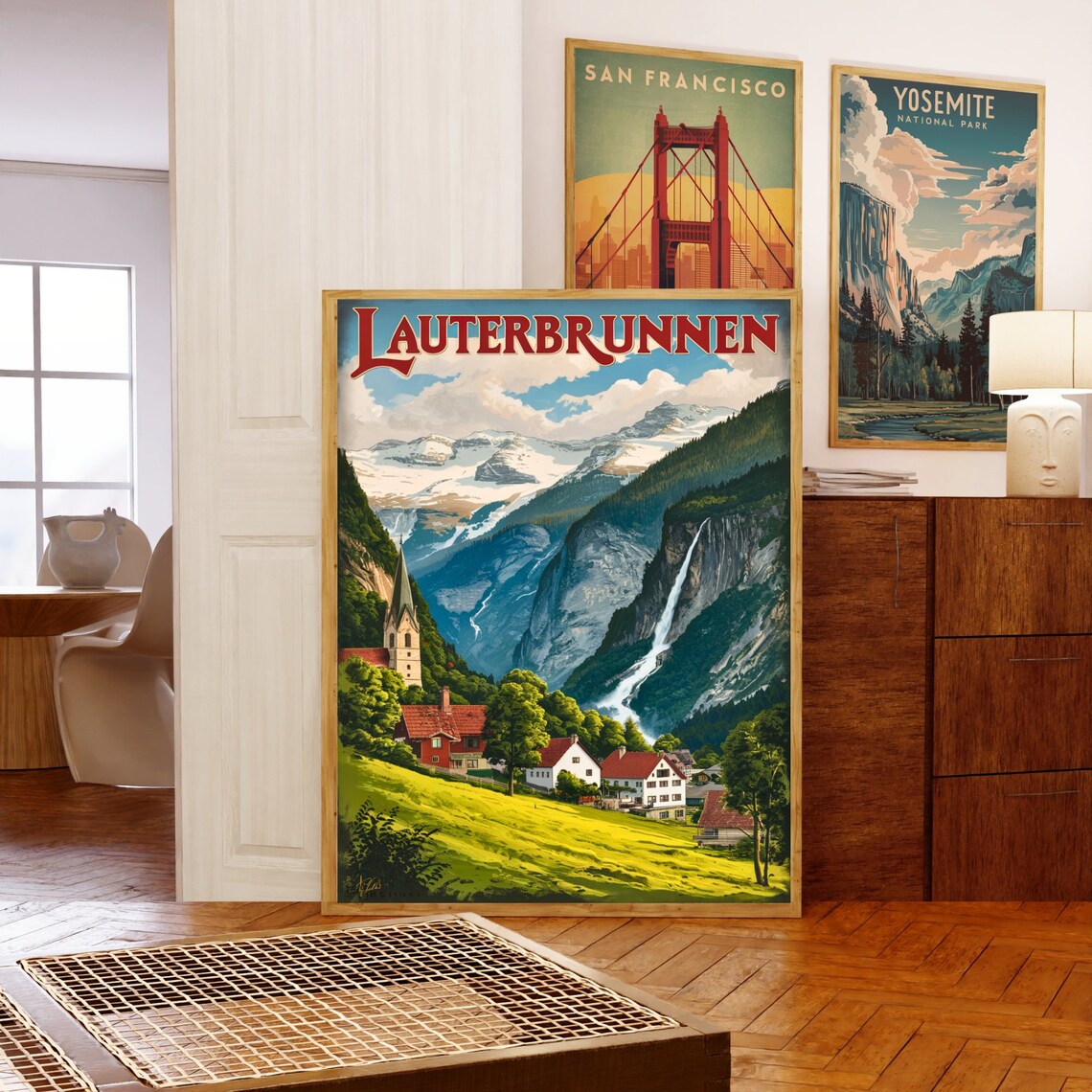 Lauterbrunnen Vintage Travel Poster, Switzerland Art Print - Image 5