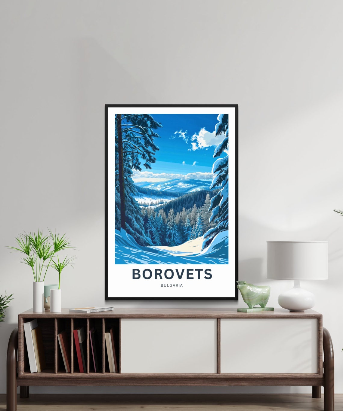Borovets Bulgaria Snowy Forest Mountain View Crisp Travel Poster - Image 2