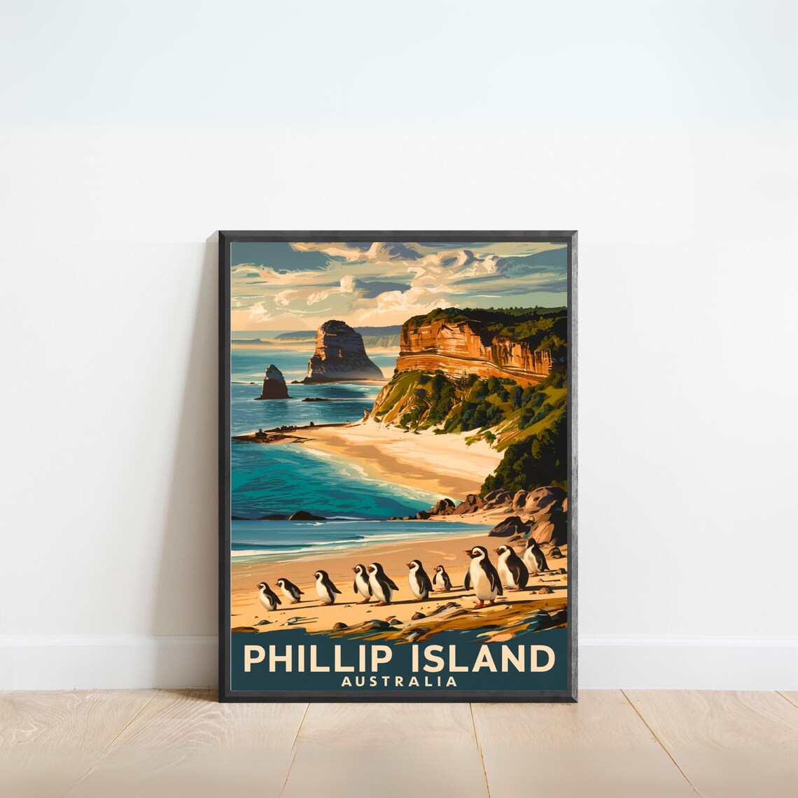 Phillip Island Vintage Travel Poster, Australia Travel Poster