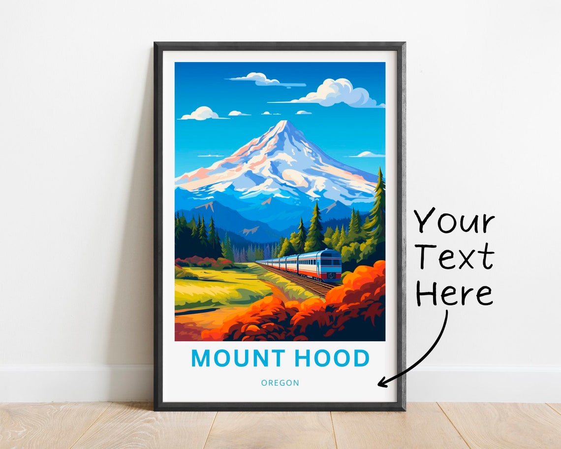 Mount Hood Oregon Scenic Mountain Railway Train Personalized Poster