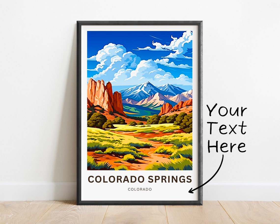 Colorado Springs Colorado Personalized Poster with Red Rock Vista