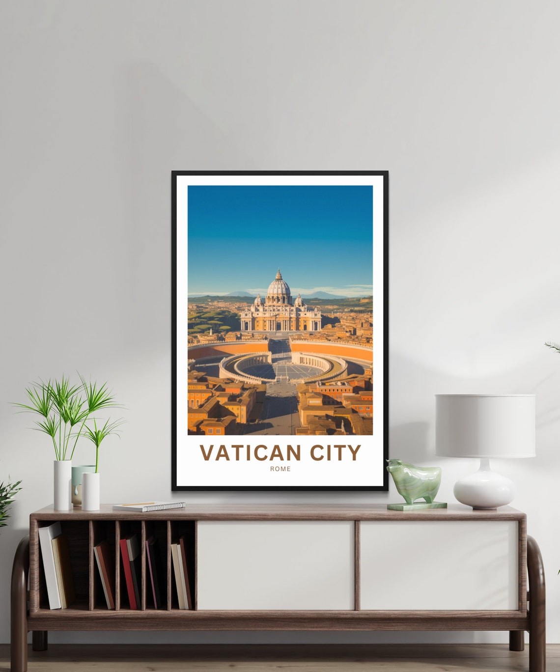Vatican City Rome Aerial Square Personalized Travel Wall Poster - Image 2