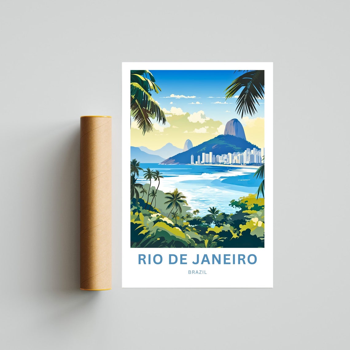 Rio De Janiero Travel Print Rio De Janiero Poster Brazil Wall Art Framed Present Gift Brazil Present - Image 4