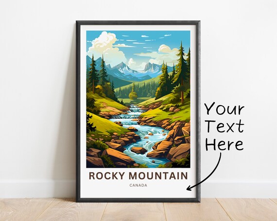 Rocky Mountain Canada Custom Pine Forest Stream Travel Poster