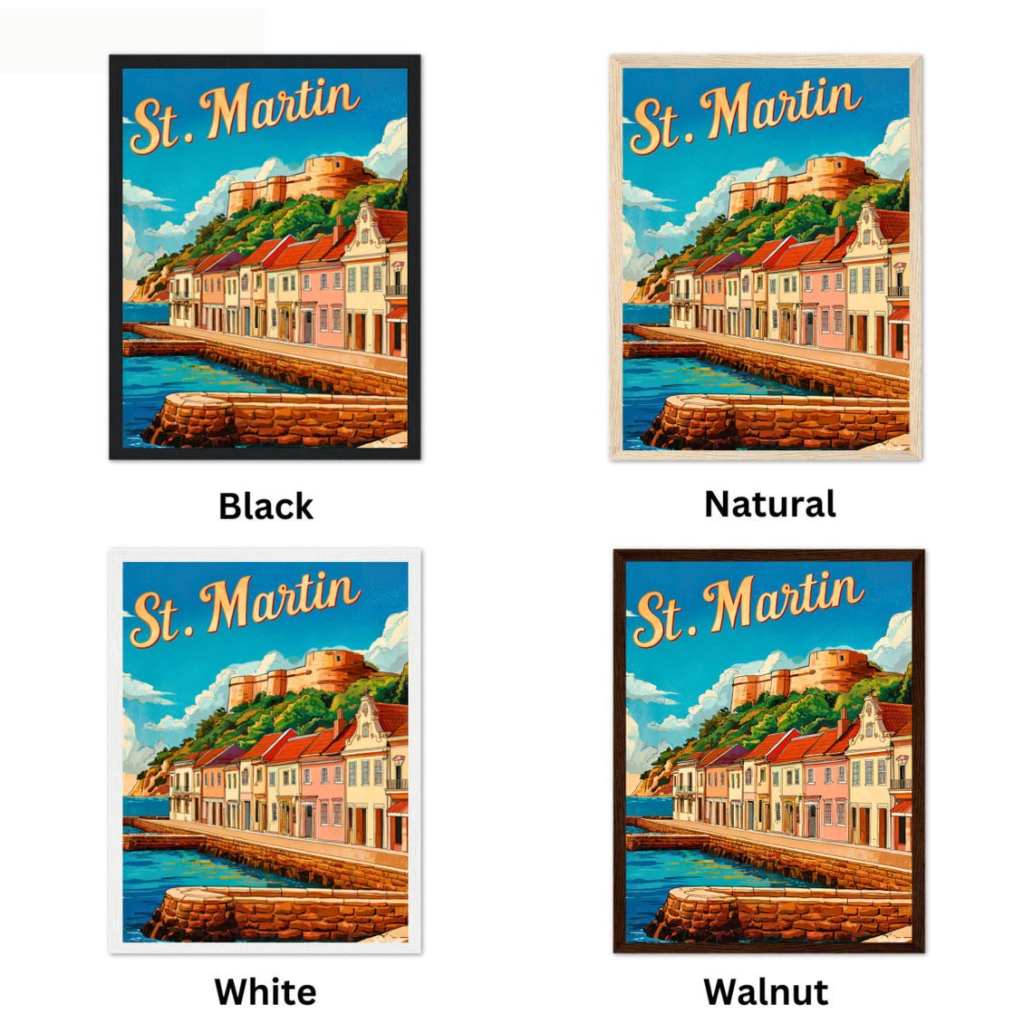 Saint Martin Vintage Travel Poster Saint Martin Print Caribbean Wall Art Framed Present Gift Caribbean Present - Image 4