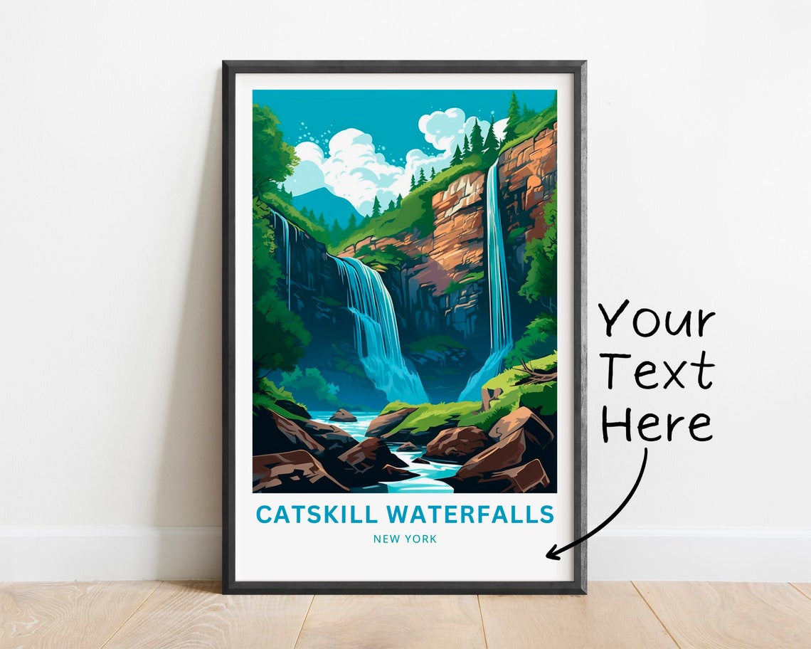 Personalized Catskill Waterfalls New York Forest Cascade Travel Poster