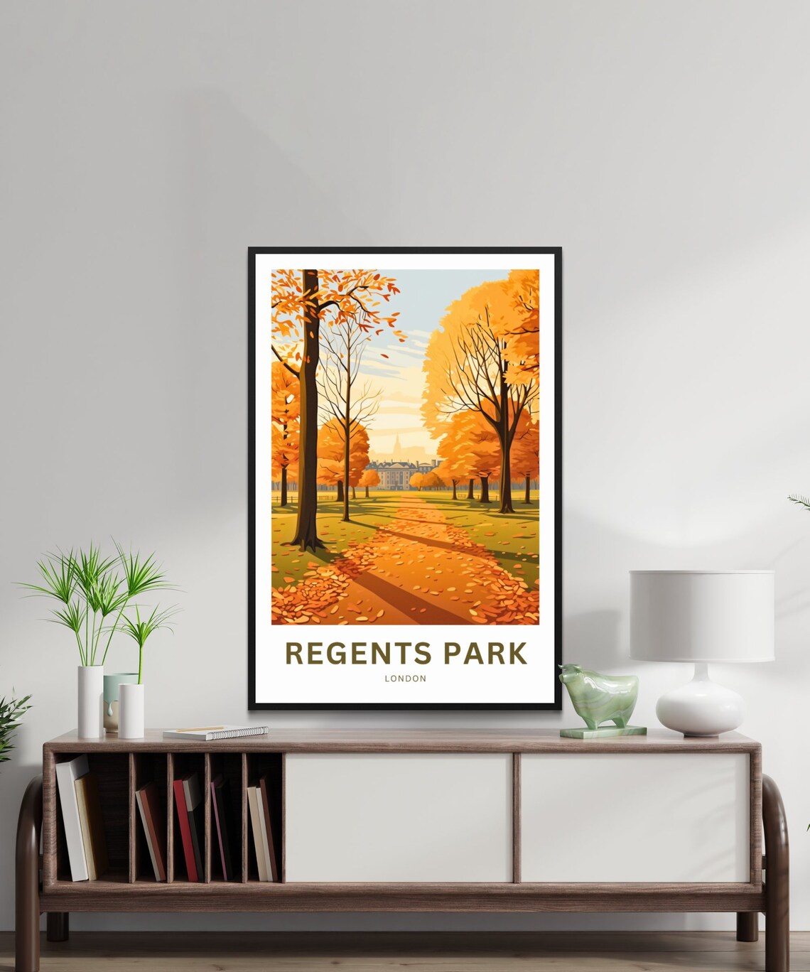Personalized Regents Park London Golden Autumn Travel Poster - Image 2