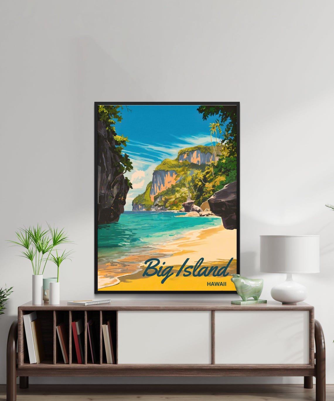 Big Island Hawaii Turquoise Cove Beach Vintage Travel Poster - Image 4