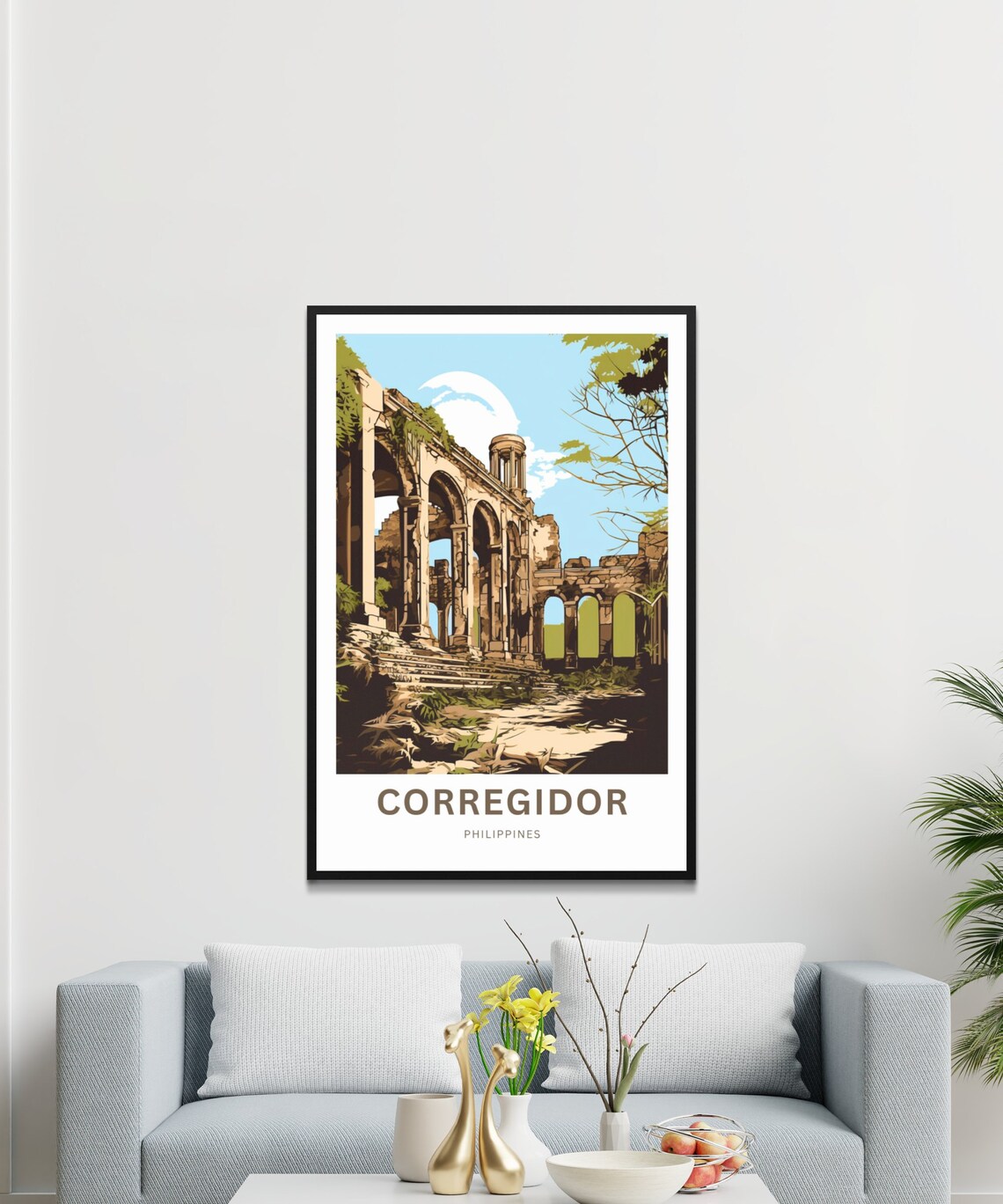 Corregidor Philippines Ancient Stone Ruins Arches Scene Poster - Image 3