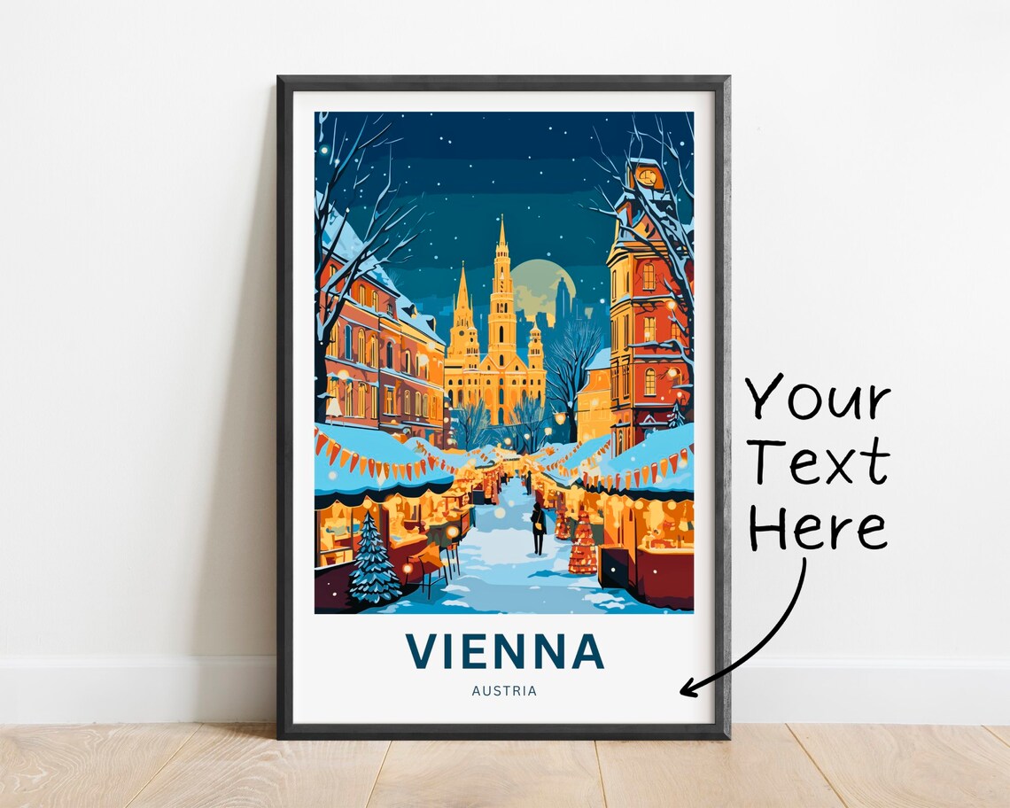 Personalized Vienna Travel Poster, Austria Wall Art