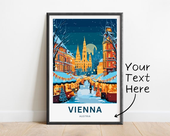 Personalized Vienna Travel Poster, Austria Wall Art