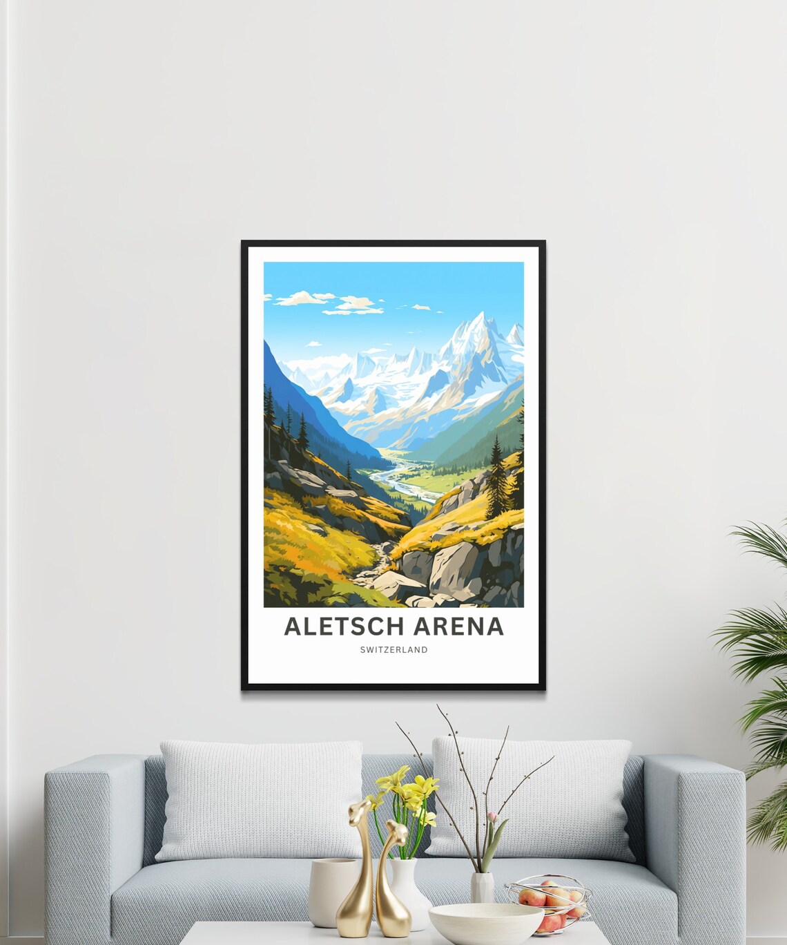 Aletsch Arena Switzerland Glacier Valley Summer Custom Poster - Image 3