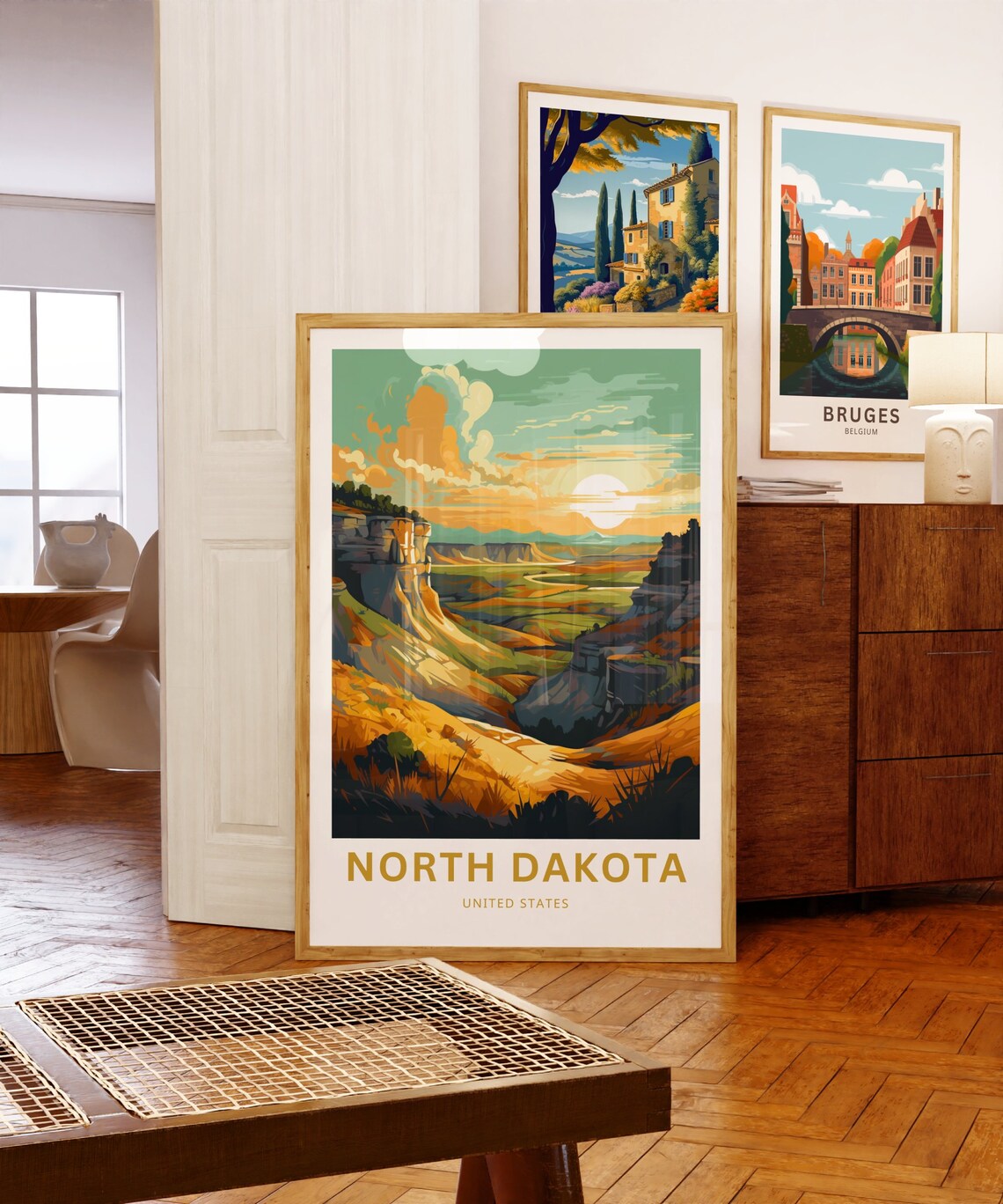 North Dakota Travel Poster, United States Wall Art - Image 5