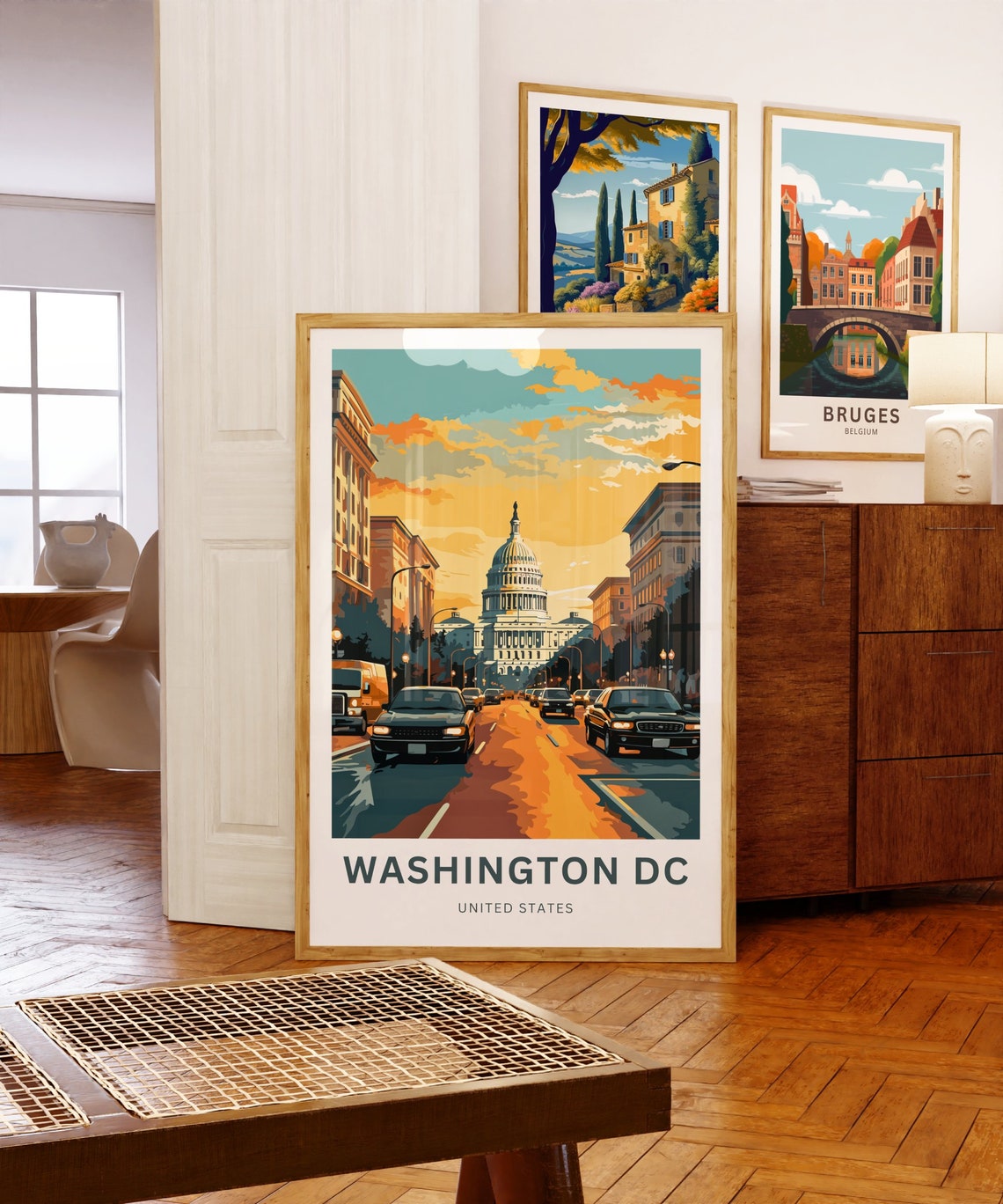 Personalized Washington DC Capitol Avenue Sunset Glow Travel Poster - Image 5
