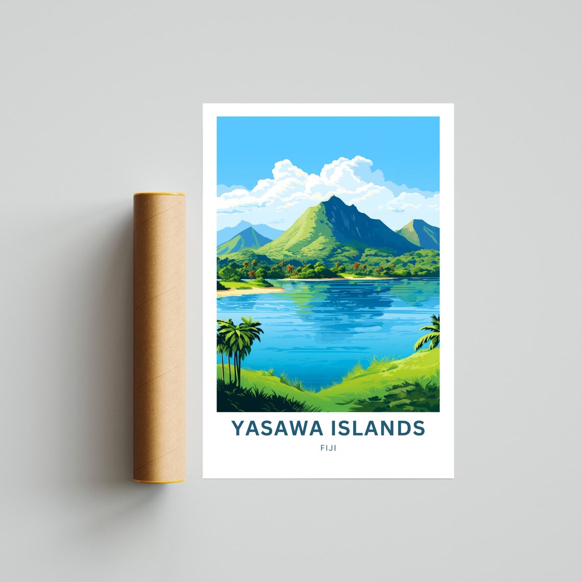 Personalized Yasawa Islands Fiji Tropical Custom Travel Poster - Image 4