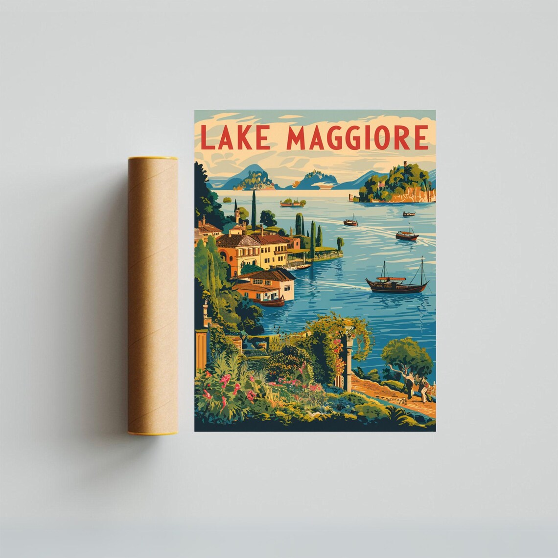 Lake Maggiore Vintage Travel Poster, Italy Art Print - Image 4