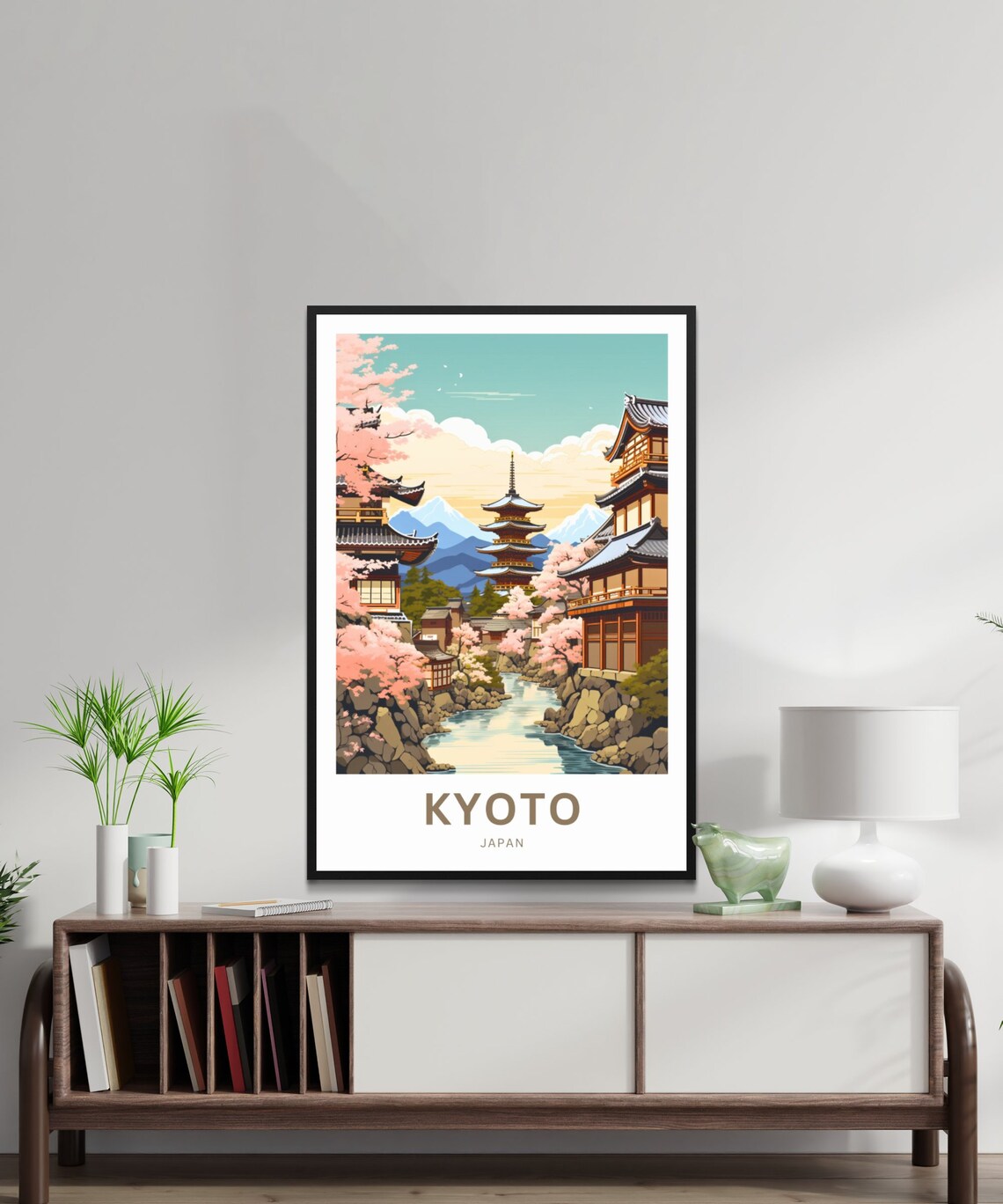 Kyoto Japan Personalized Cherry Blossom Pagoda Travel Poster - Image 2