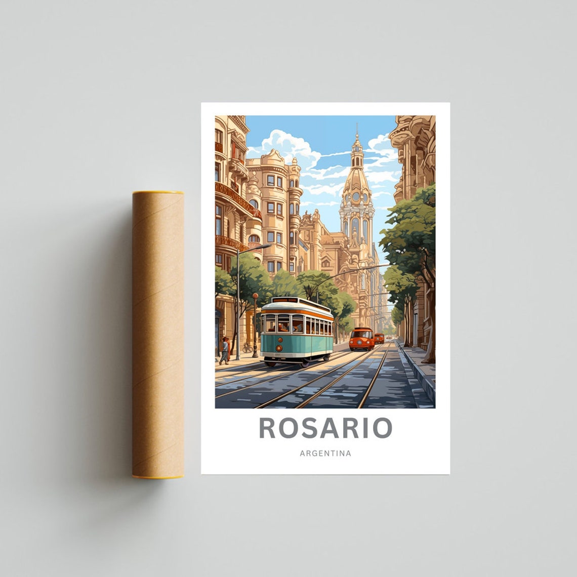 Personalized Rosario Travel Print Rosario Poster Argentina Wall Art Framed Present Gift Argentina Present - Image 4