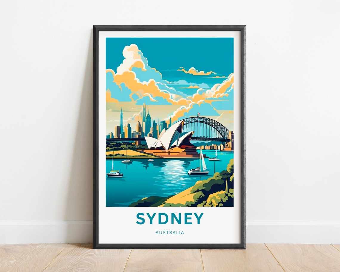 Sydney Travel Poster, Australia City Wall Art