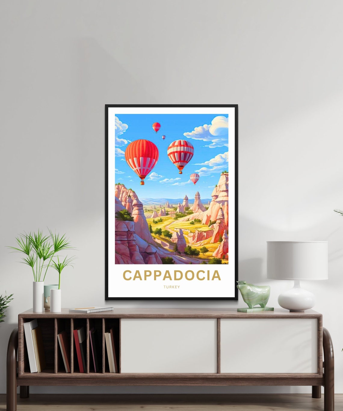 Personalized Cappadocia Turkey Poster with Hot Air Balloons Art - Image 2