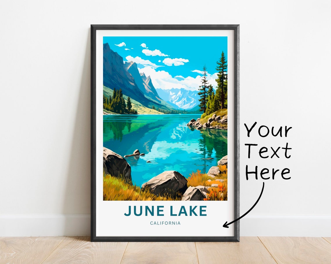 June Lake California Alpine Lake Mountain View Travel Poster