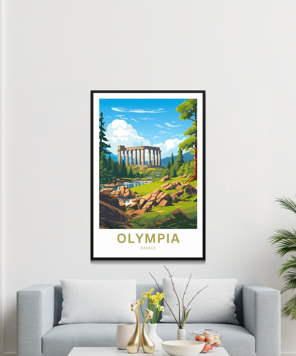 Olympia Greece Ancient Ruins Forest Stream Vintage Travel Poster - Image 3