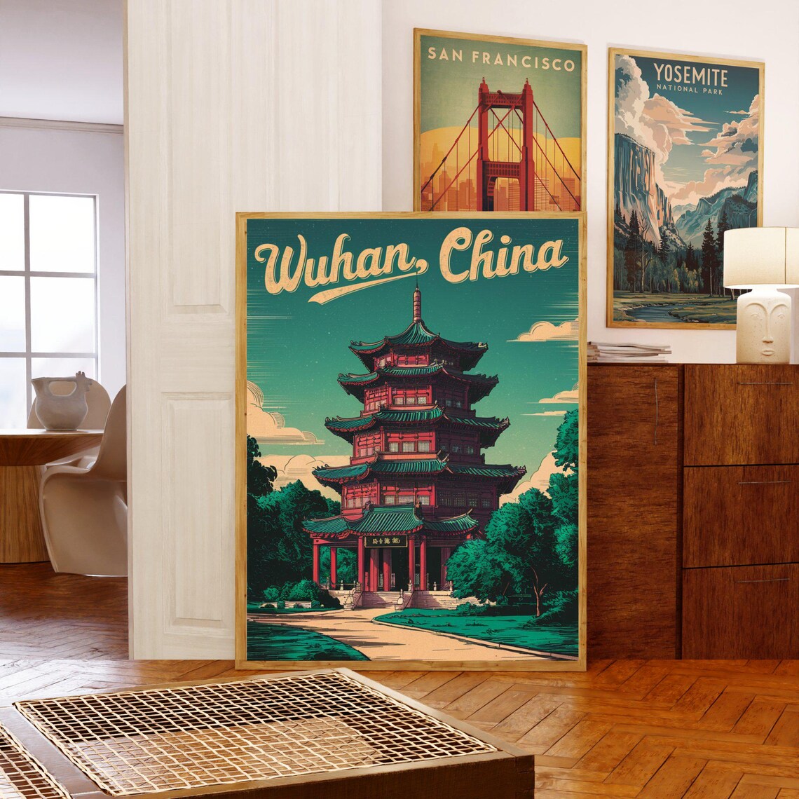 Wuhan Vintage Travel Poster, China Wall Art Print - Image 5